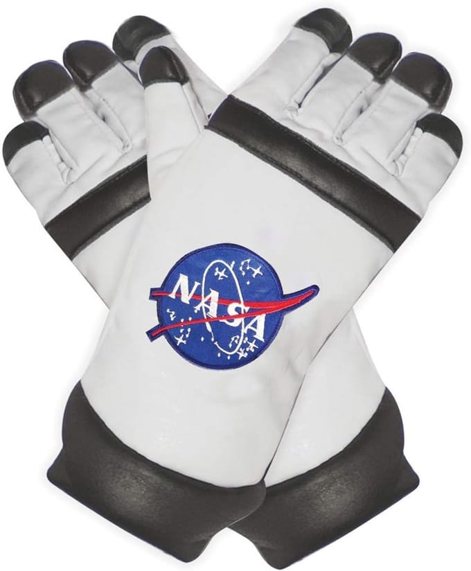 Astronaut Handschoenen - Ruimtepak Accessoire - Kostuum Completeren - Unisex Maat - One Size - Wit