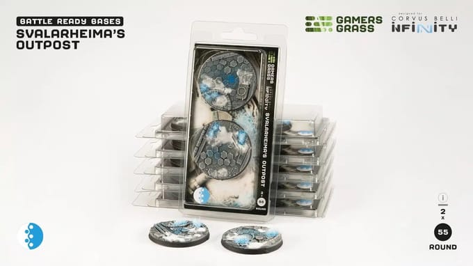 Infinity Svalarheima's Outpost Bases Pre-Painted (2x 55mm Round)