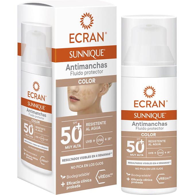 Zonnefluïde - Sunnique - Kleur Scherm - SPF 50+ - 50 ml - Anti-Vlekken
