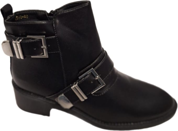 LUCKYSHOES-GESP BOOTS-LEDERLOOK-2 GESPEN-CHELSEASTYLE-40