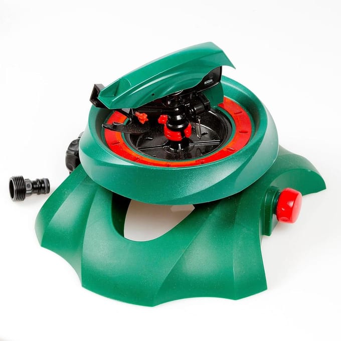 Gazonsproeier Roterend - Cirkel Sproeier - Gazon Onderhoud - Traploos Instelbaar - 580 m² Bereik - Groen