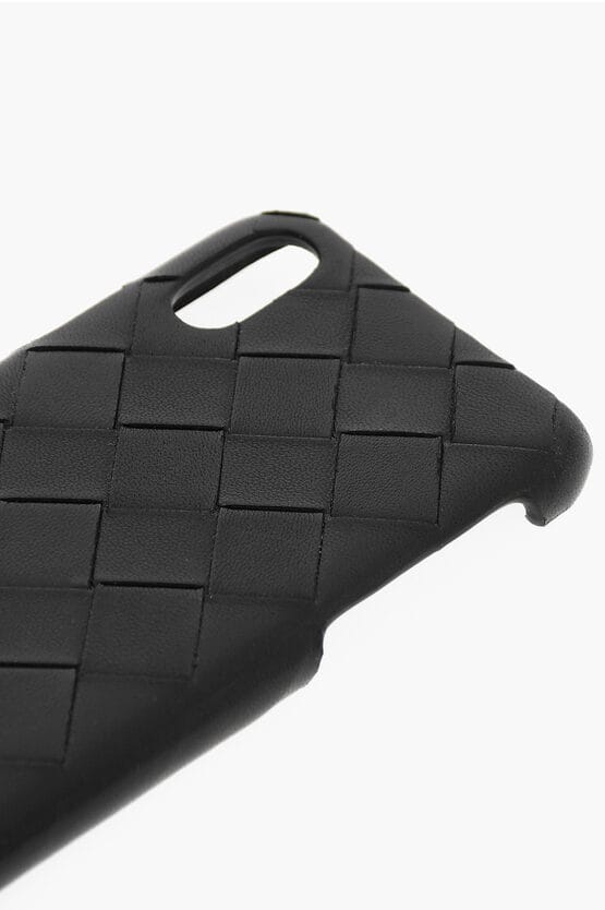 Intreccio Zachtleren iPhone Xs-hoesje in zwart