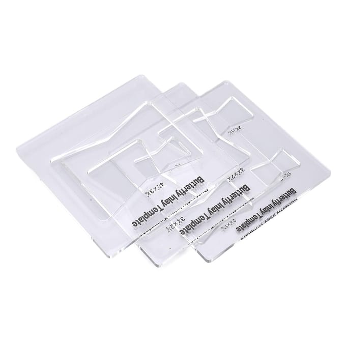 3 Stuks Vlinder Inleg Sjabloon Bovenfrees Decoratieve Sjablonen voor Houtbewerkingsonderdelen Accessoire