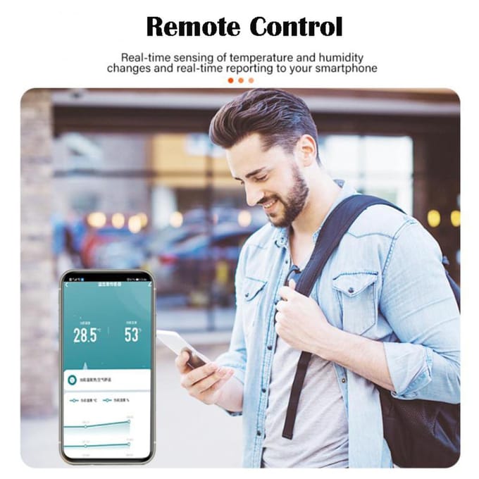 Zigbee temperatuur-vochtigheidsmonitor Slimme temperatuur- en vochtigheidssensor met LCD-scherm voor binnen WiFi wit