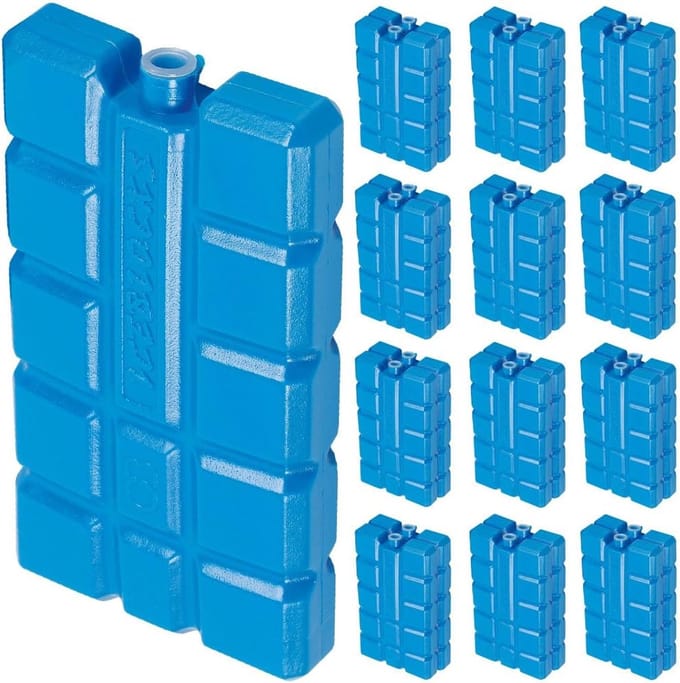 IJsblokken Baksteen Pak - Koel elementen - Voedsel Vers Houden - Herbruikbaar en Vulbaar - 24 stuks 200 ml - Wit
