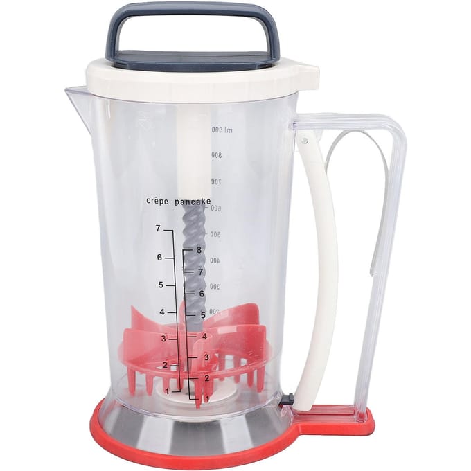 Pannenkoekbeslag Dispenser met Knijphendel Multifunctionele Handmatige Cupcakebeslag Scheider met L white