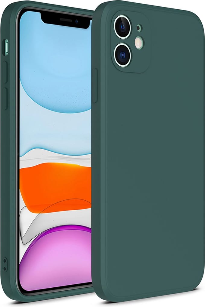 Smartphonica iPhone 12 Mini siliconen hoesje met zachte binnenkant - Donkergroen geschikt voor iPhone 12 Mini