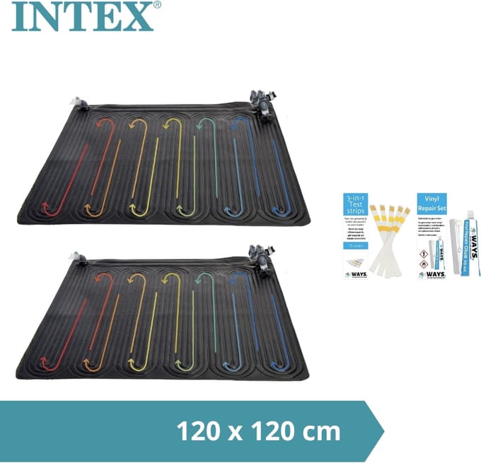 Intex - Zwembad verwarming - 2x Solarmat & WAYS Reparatieset en Teststrips