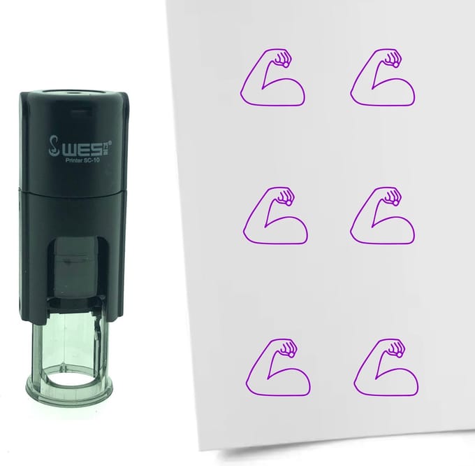 CombiCraft Stempel spierbal rollen 10mm rond - Paarse inkt