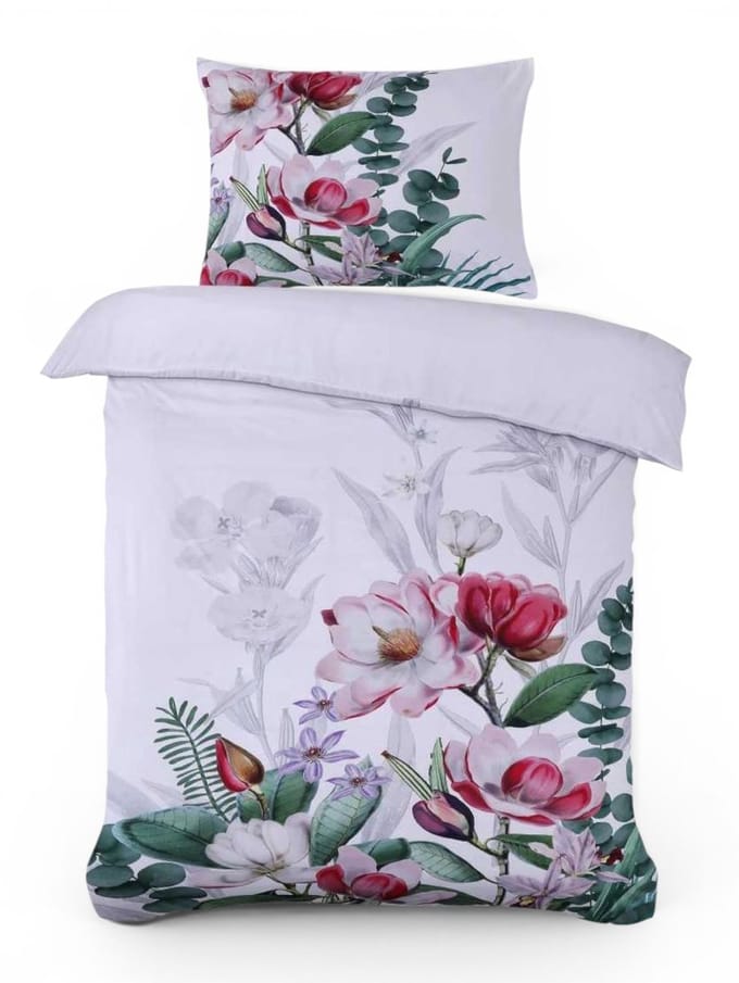 Husch Dekbedovertrek Marlous - 140x200/220 - Bloemen - Multi/Wit