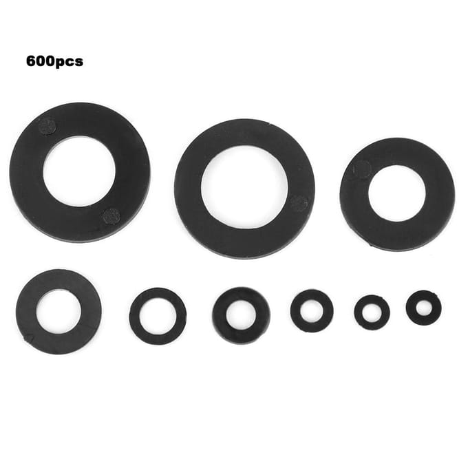 600 Stuks Zwarte Nylon Ring Afdichting Combinatie Kit M2M12 9 Maten Hardware Benodigdheden