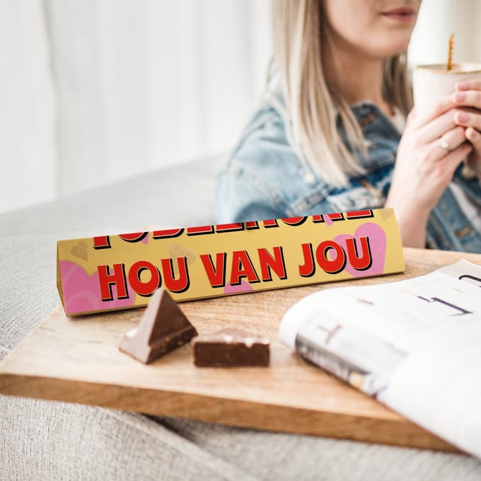 Toblerone Chocoladereep - "Hou van jou" - 340 gram - Melkchocolade - Chocoladecadeau
