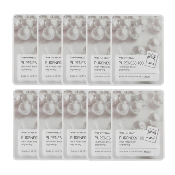 Tonymoly - Pureness 100 Mask Sheet - Pearl (10elk) Set