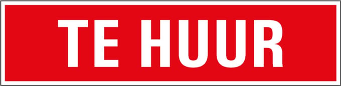 Te huur bord - kunststof 400 x 100 mm