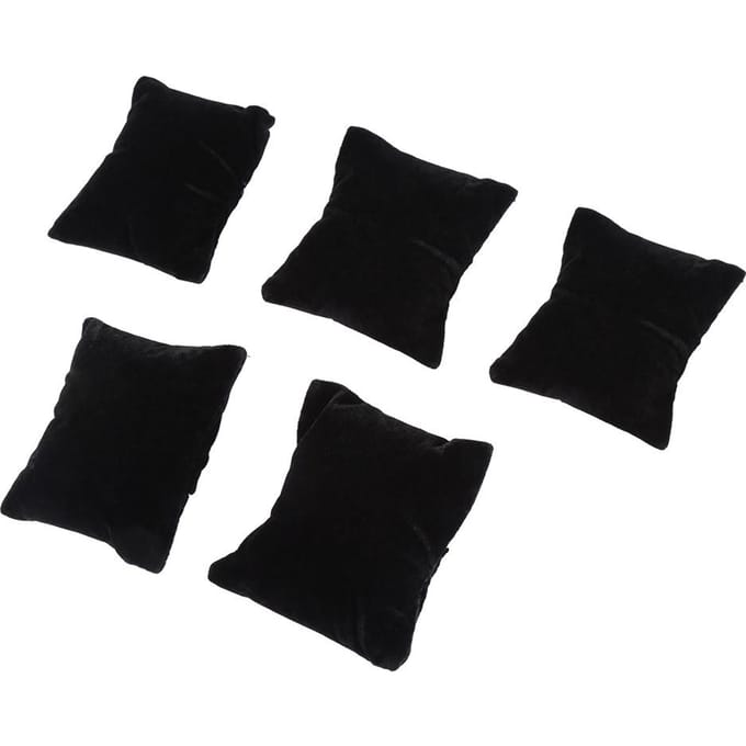 Fluweel Sieraden Display Kussen Horloge Armband Armband Standaard Houder Opbergorganizer (Grijs) zwart