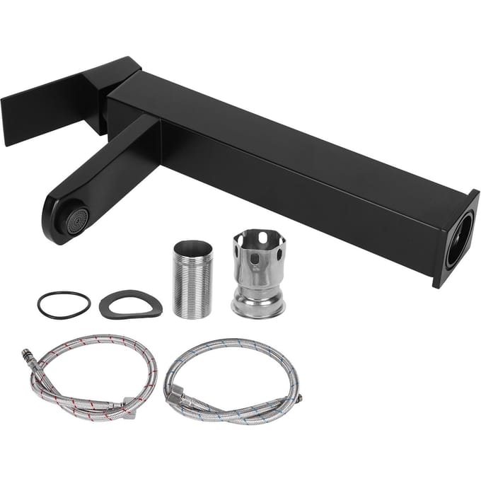 Robinet d'évier G1/2 Rotation à 360 Degrés Mitigeur à Poignée Unique Robinet d'eau de Cuisine Quincaillerie black