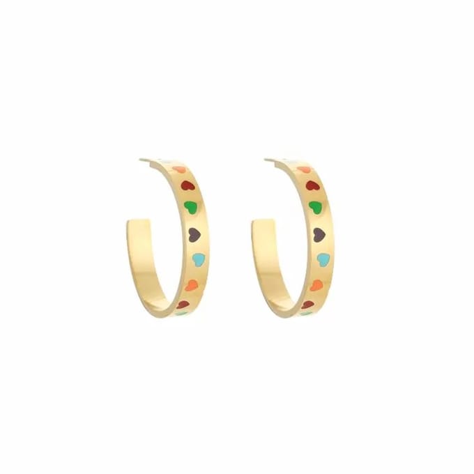 Bijoutheek Oorknoppen Hartjes Ring Multi