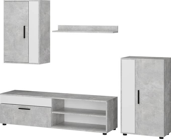 Vicco Berno Wandmeubel – Set van 4 Beton