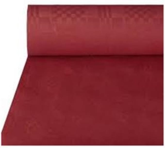 Damast tafelkleed papie120cmx8m bordeau
