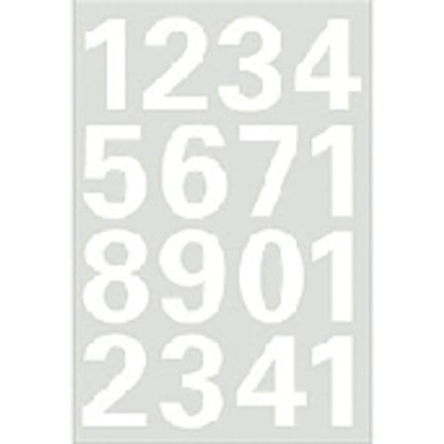 Herma Stickervel nummers - cijfers / getallen - 0 t/m 9 - 1x vellen - wit - 25 mm - watervast