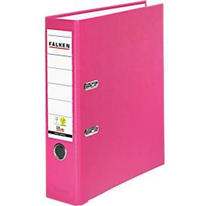 Falken PP color ordner, A4, rugbreedte 80 mm, 1 stuk, roze