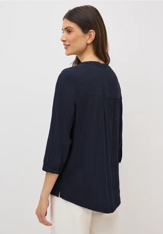 Gestructureerde blouse in effen kleur