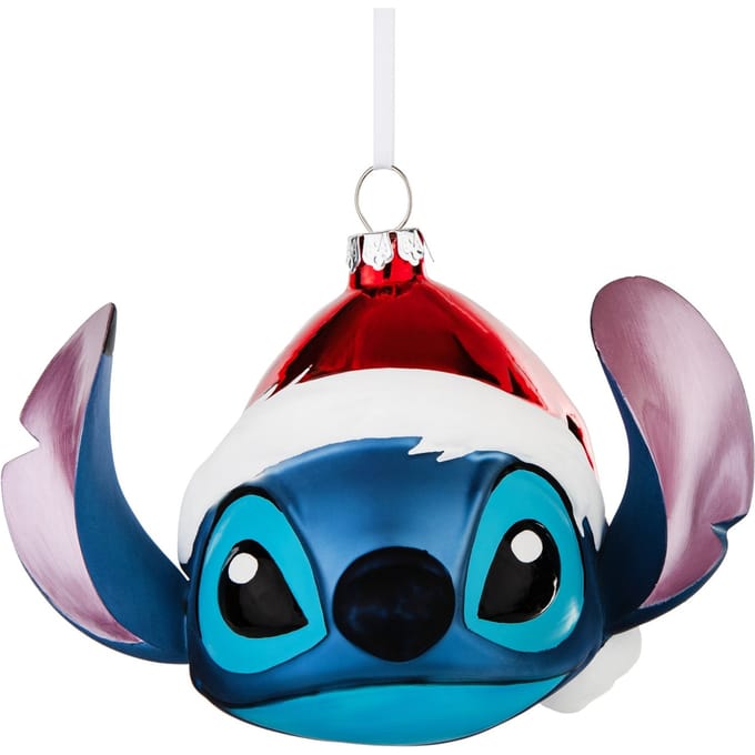 Hallmark Disney Lilo & Stitch Glass Christmas Ornament - Festive Stitch