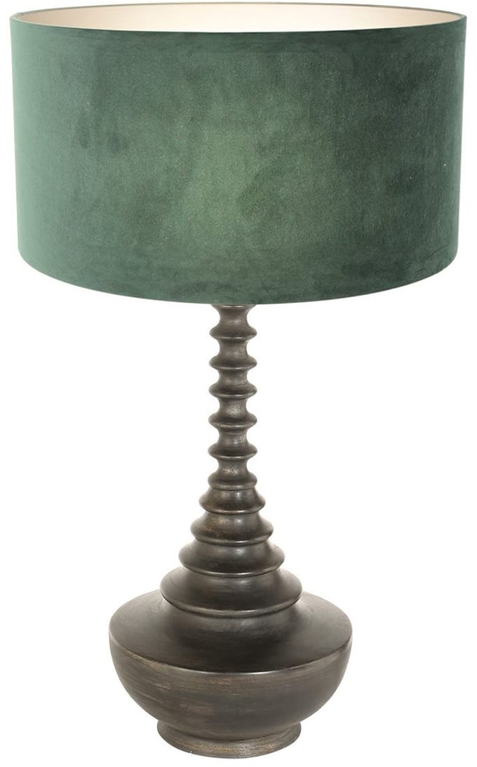 Anne Lighting tafellamp Bois - zwart - hout - 40 cm - E27 fitting - 3762ZW