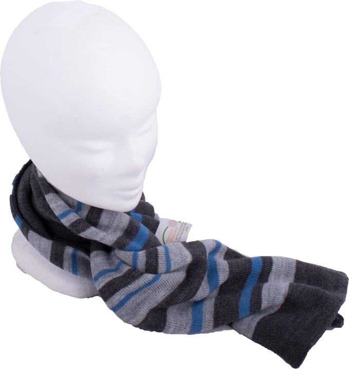 Kinder Sjaal |Shawl, Blauw-Grijs Gestreept, 140 x 16 cm.