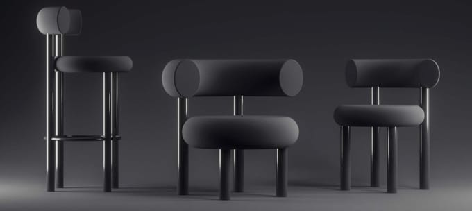 Tom Dixon - Vette loungestoel - zwart