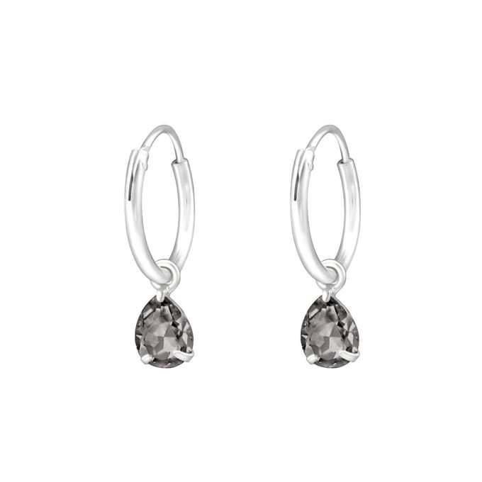 Montebello Oorbellen Cady Black - 925 Zilver - ∅6mm - ∅12mm