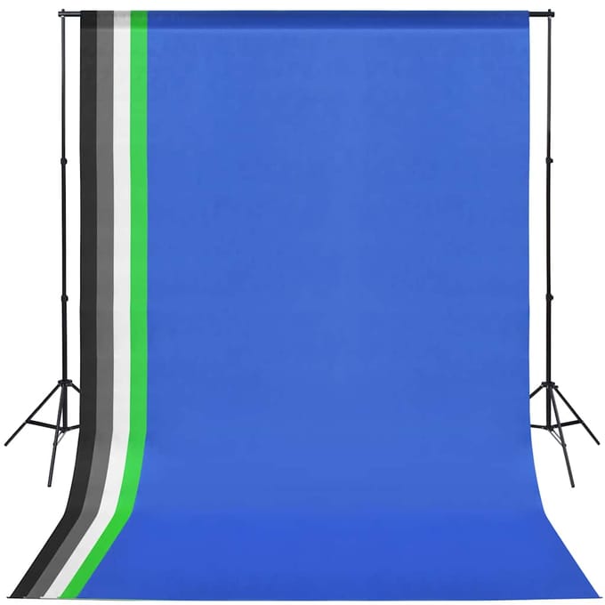 vidaXL - Fotostudioset - met - achtergronden, - lampen - en - paraplu's