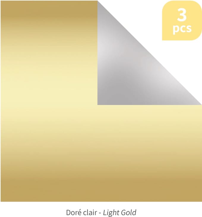 3 vellen licht goudkleurig embossing alu 20 x 20 cm - Artemio