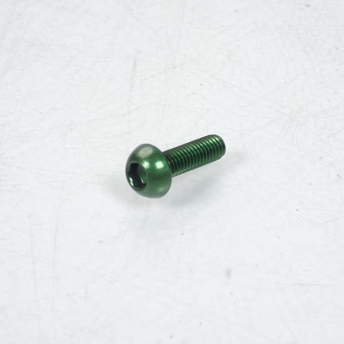 Vis Dôme BTR 5mm M6 pas 100 20mm anodisé Vert 3AS Racing pour moto Neuf