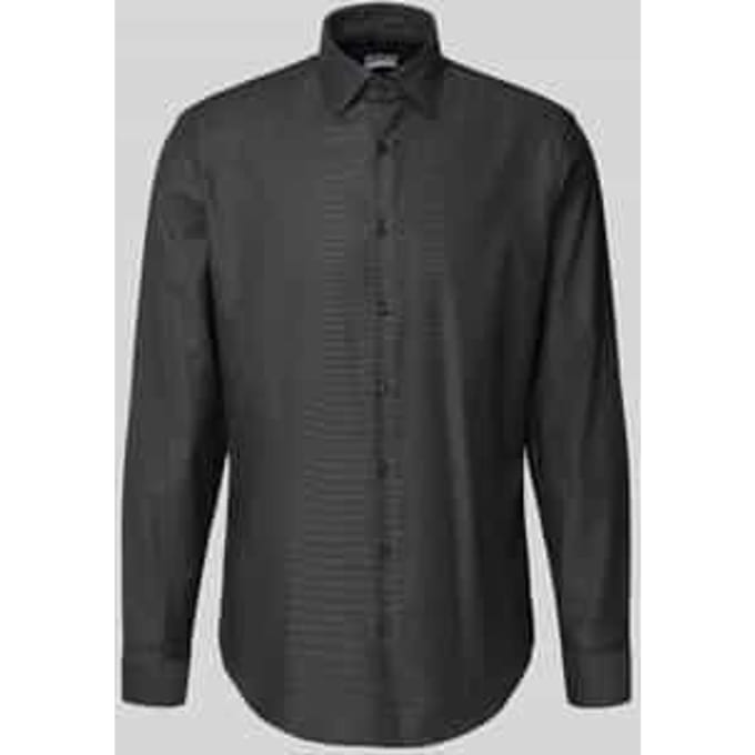 Slim fit zakelijk overhemd met kentkraag