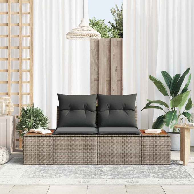 vidaXL - Tuin - Sofa - Grijs - 184 - x - 62 - x - 85cm - poly - rattan
