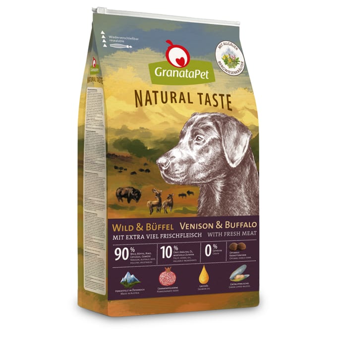 GranataPet Natural Taste Droogvoer Wild & Buffel Hondenvoer - 12 kg