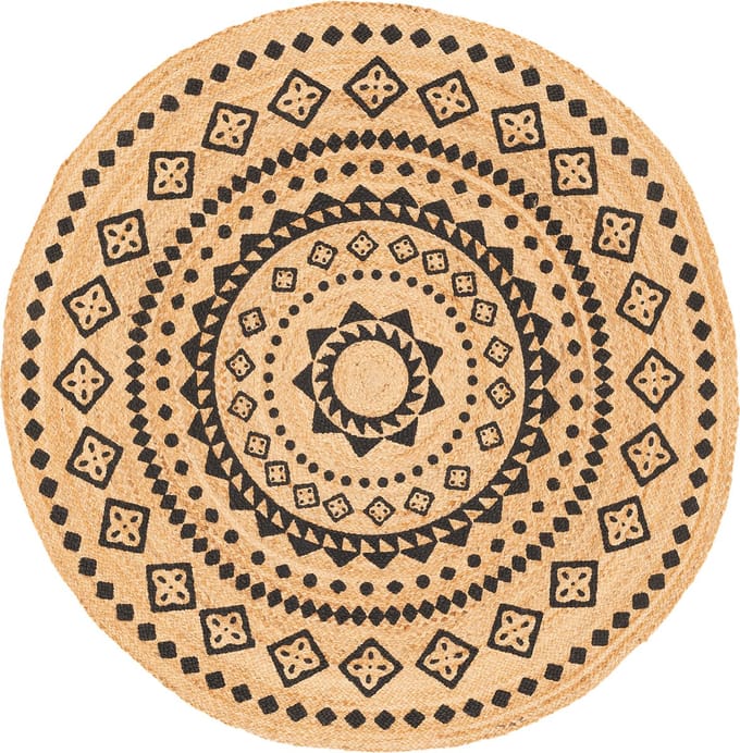 Pergamon Natuurvezel tapijt Jute Salsa Ethno Rond