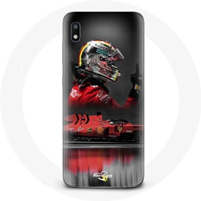 Hoesje voor Samsung Galaxy A10 Formule 1 Sebastian Vettel F1 Racing Driver Rood