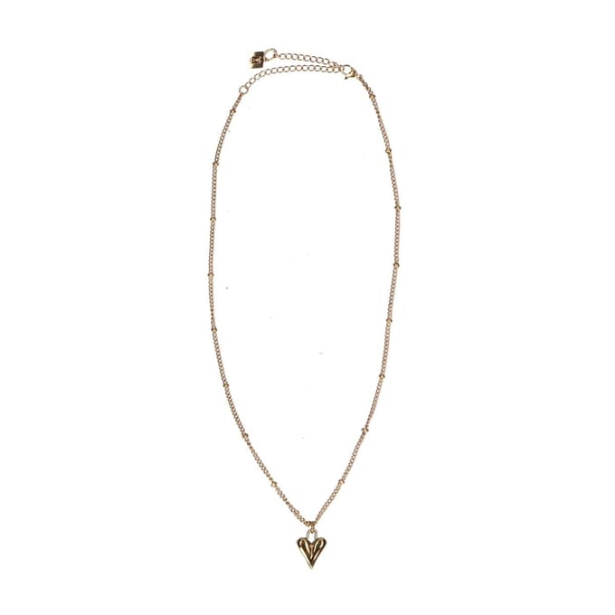 Manfield - Dames - Gouden hartjes ketting - Maat 1