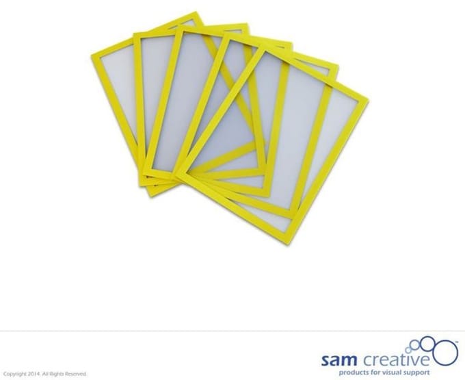 Sam Creative Whiteboard Magneten - Magneetvenster - Insteekhoezen - A5 - Geel - 5 stuks