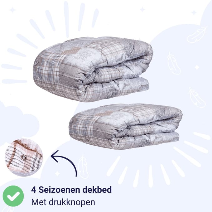 Zelesta Wonderbed 4 Seasons Double - Patchwork Hearts 240x200cm