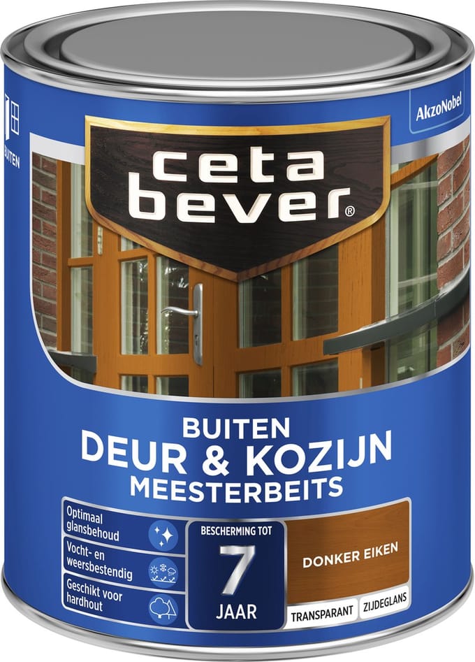 Cetabever - Meesterbeits Deur & Kozijn Transparant Zijdeglans - Donker Eiken - 750 Ml