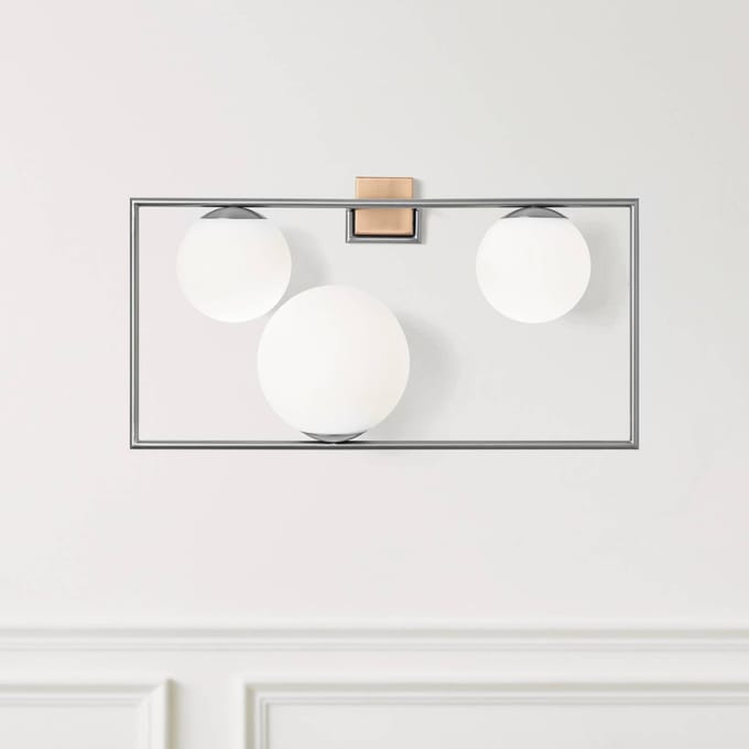 miloox by Sforzin Buble wandlamp, staalkleurig, 3-lamps, glas