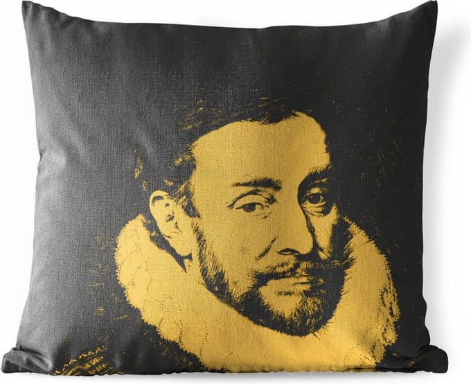 Sierkussen Buiten - Willem van Oranje - Kunst - Verf - 60x60 cm - Weerbestendig