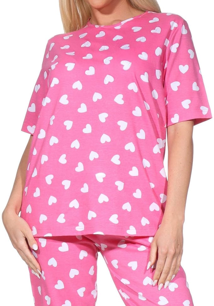 Damespyjamashirt met korte mouwen mix & match
