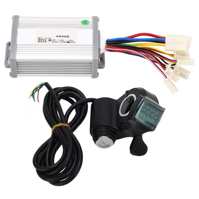 24V 800W Elektrische Fiets Controller Duimgashendel Handvat Kit Lithium Batterij Fiets Retrofit Kit gray