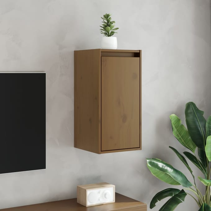 vidaXL - Wandkast - 30x30x60 - cm - massief - grenenhout - honingbruin