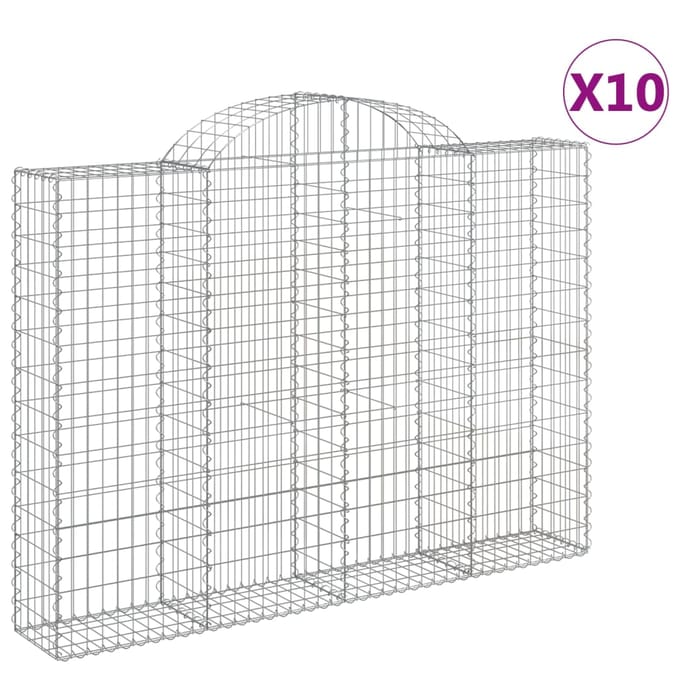 vidaXL Schanskorven 10 st gewelfd 200x30x140/160 cm ijzer