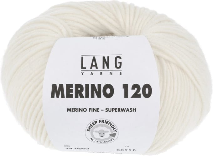 Lang Yarns Merino 120 - 02 naturel - Merinowol Garen